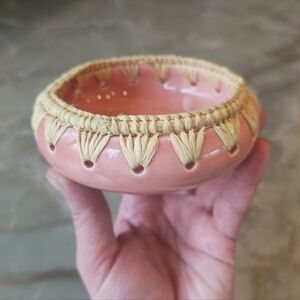 Pink and Tan Ramekin Bowl